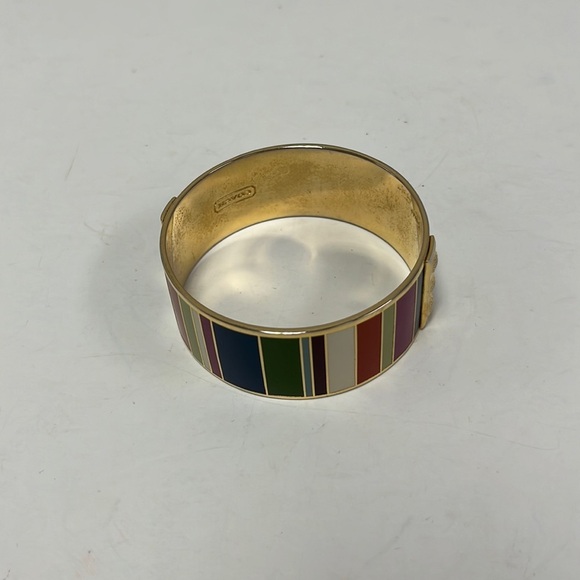 Coach Legacy Beaded Multicolor Enamel Bangle Bracelet - Picture 2 of 7